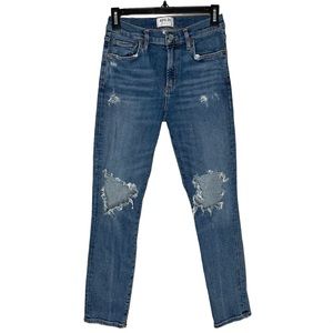 AGOLDE Sophie High Rise Skinny Crop Denim Jeans 27 Distressed